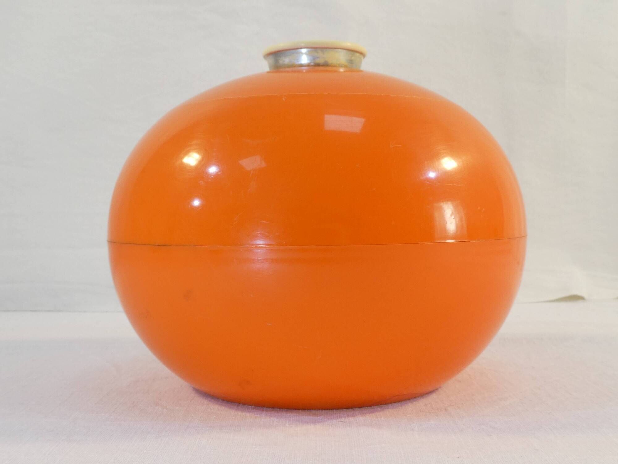 Vintage ice bucket of round shape and orange Brand GALLIA