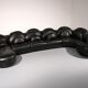 Organically shaped post-modern sectional sofa in black leather