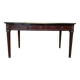 Flat desk – Louis XVI style – Mahogany, green leather, bronze