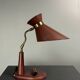 Midcentury leather wrapped French desk lamp style of Jacques Adnet, 1950s
