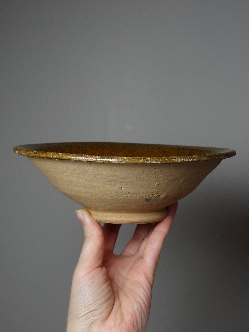 Small ceramic bowl, clay, vintage artisan style Tamegroute.