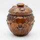 Antique tobacco pot in hand-carved walnut, Folk Art from Savoie, Chambéry.