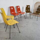 6 chaises pagholz vintage années 70