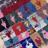 Moroccan carpet Boucherouite colored - 115 x 205 cm