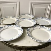 set of dessert plates in K&G Lunéville Iron Earth model "Angèle" late 19th century