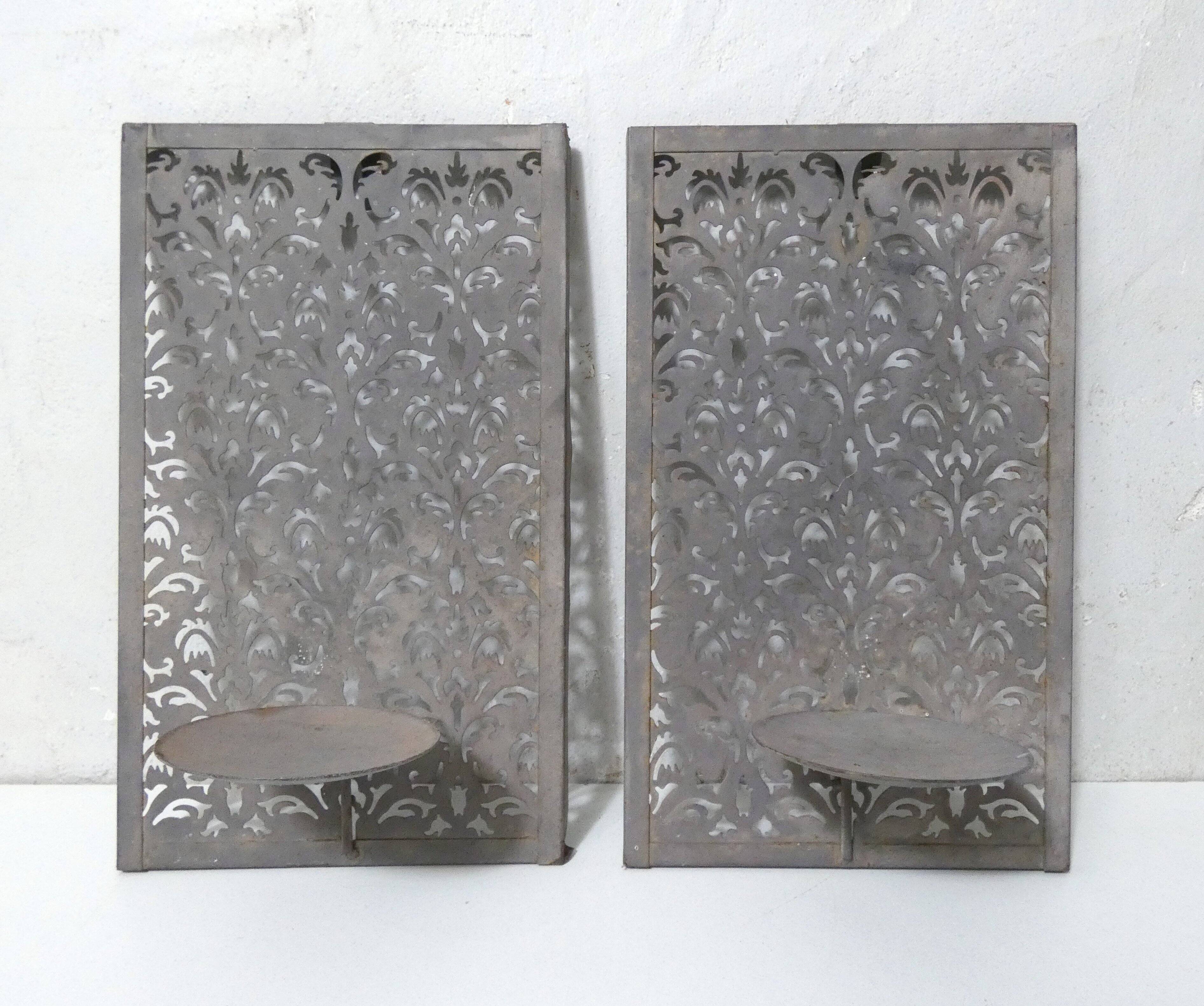 paire de bougeoirs muraux vintage