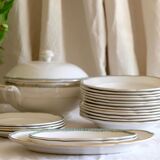 Set of 12 porcelain soup plates collection ''Juan'' Sarreguemine Digoin 1950