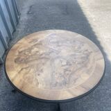 Round burr walnut coffee table