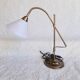 Articulated Daylight desk lamp with magnifying glass and clamp – Aged brass finish