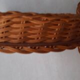 Wicker and wood tray