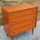 Commode en teck 4 tiroirs de style scandinave, années 70