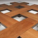 Table basse en noyer, Italie, années 1970