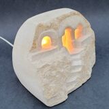 Vintage Lamp 70s Stone Sculpture by Arsène Galisson
