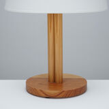 Lampe de table en bois à fut trilobé circa 1970