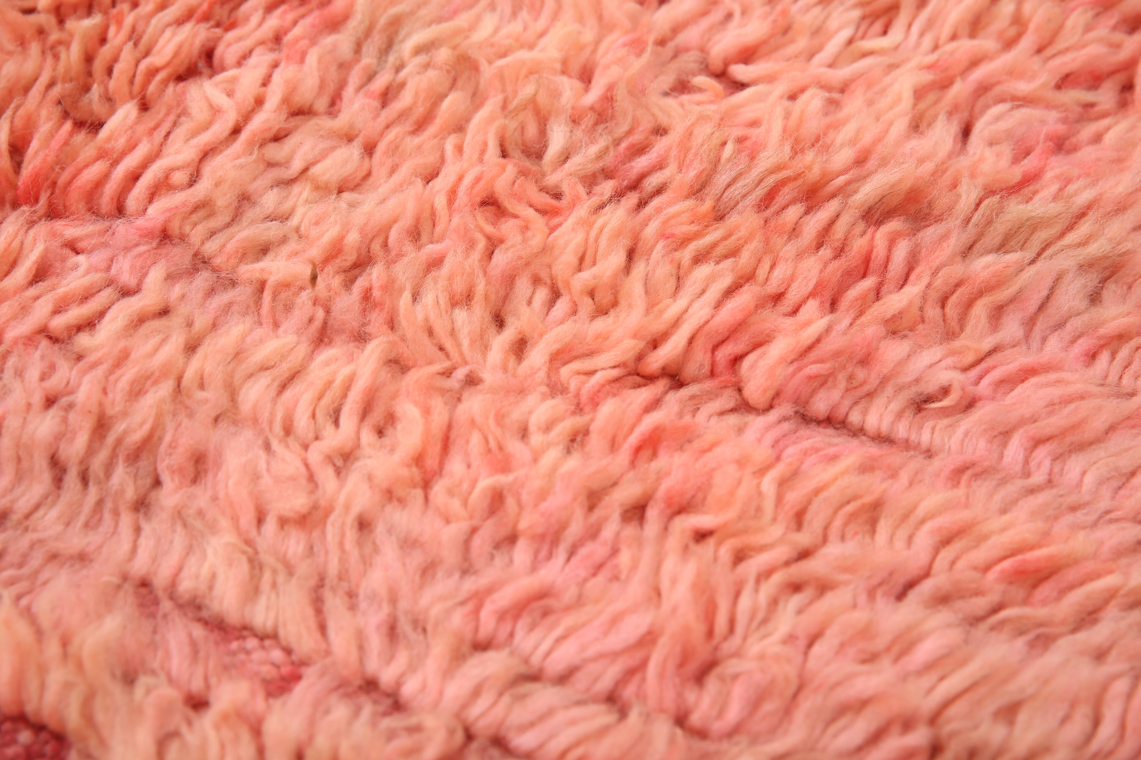Vintage Moroccan rug 175 x 246 cm - Handmade Berber Rug - Pink Wool Rug
