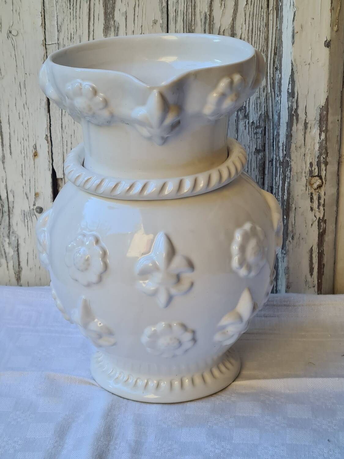 Émile Tessier white ceramic pitcher