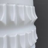 White glass Brutalis pendant lamp 1960s