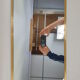 Italian wall mirror with brass frame, 1950