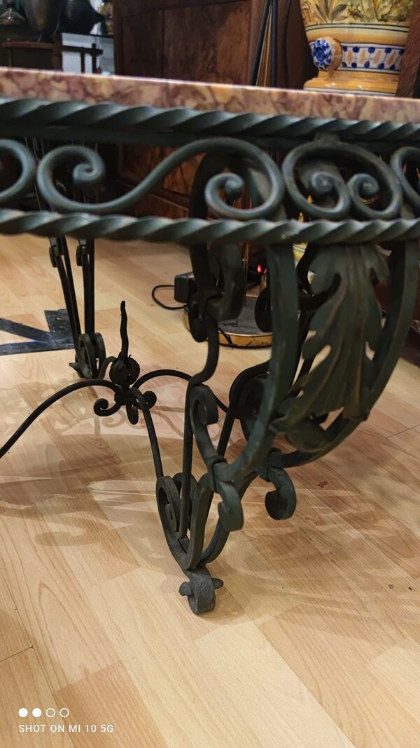 table basse vers 1940/50 en fer forgé