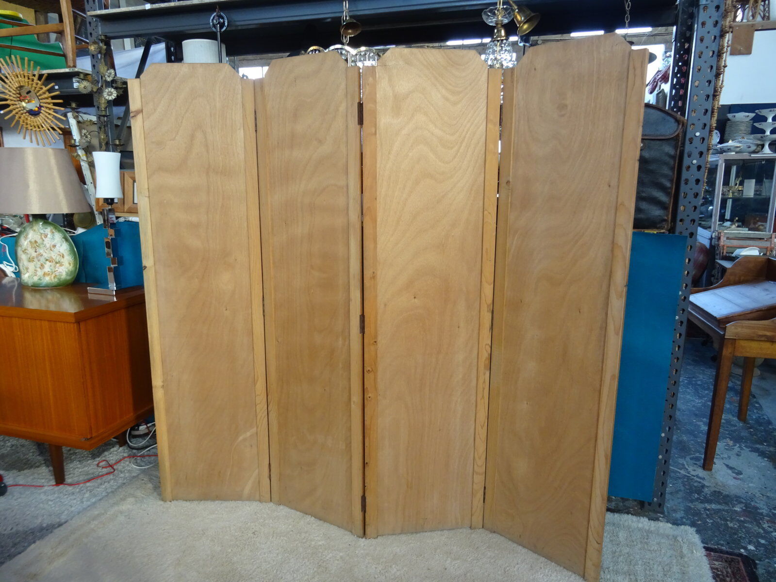 Wooden screen 4 leaves 50s