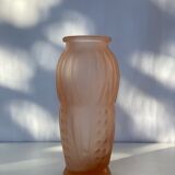 Art deco vase in pressed glass lily of the valley pattern
