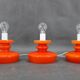 Ensemble de trois lampes de table en verre opalin Stepan Tabery des années 1970, Tchécoslovaquie