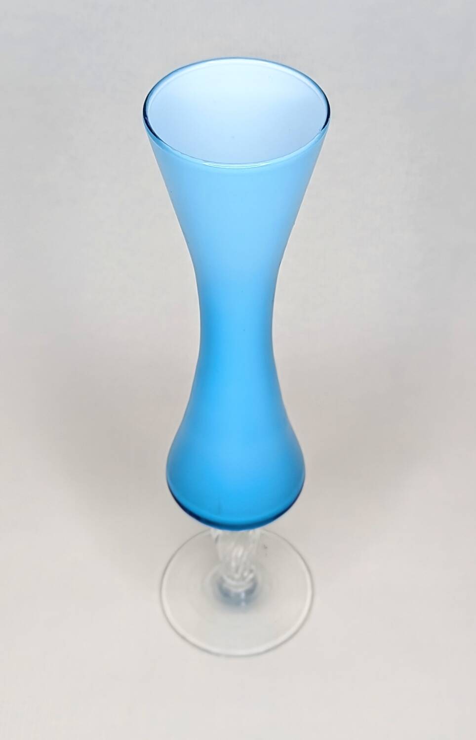 Vintage light blue and white opaline soliflore vase