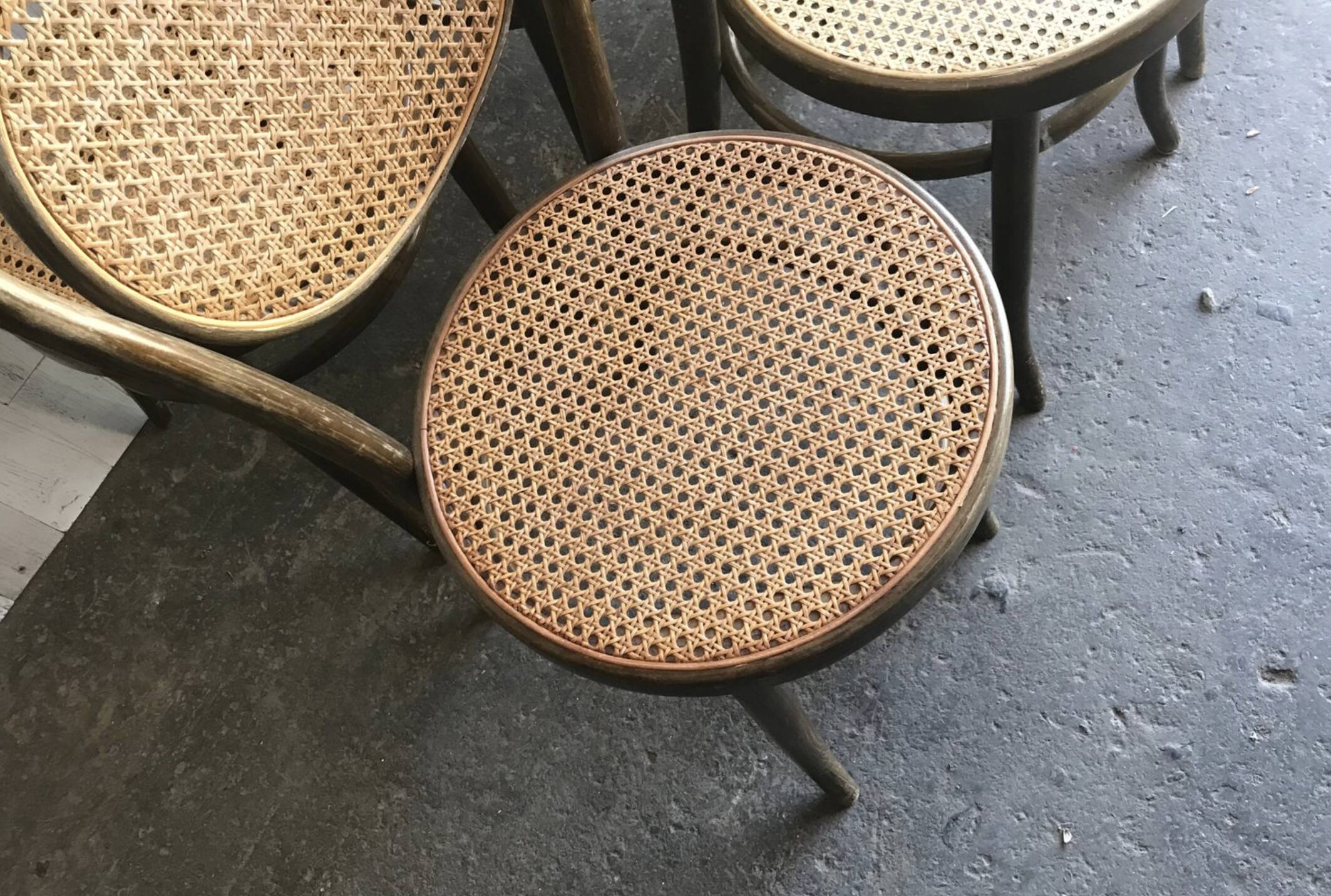 Dining Chairs in Wood Cane, Germany, 1960s, Set of 6