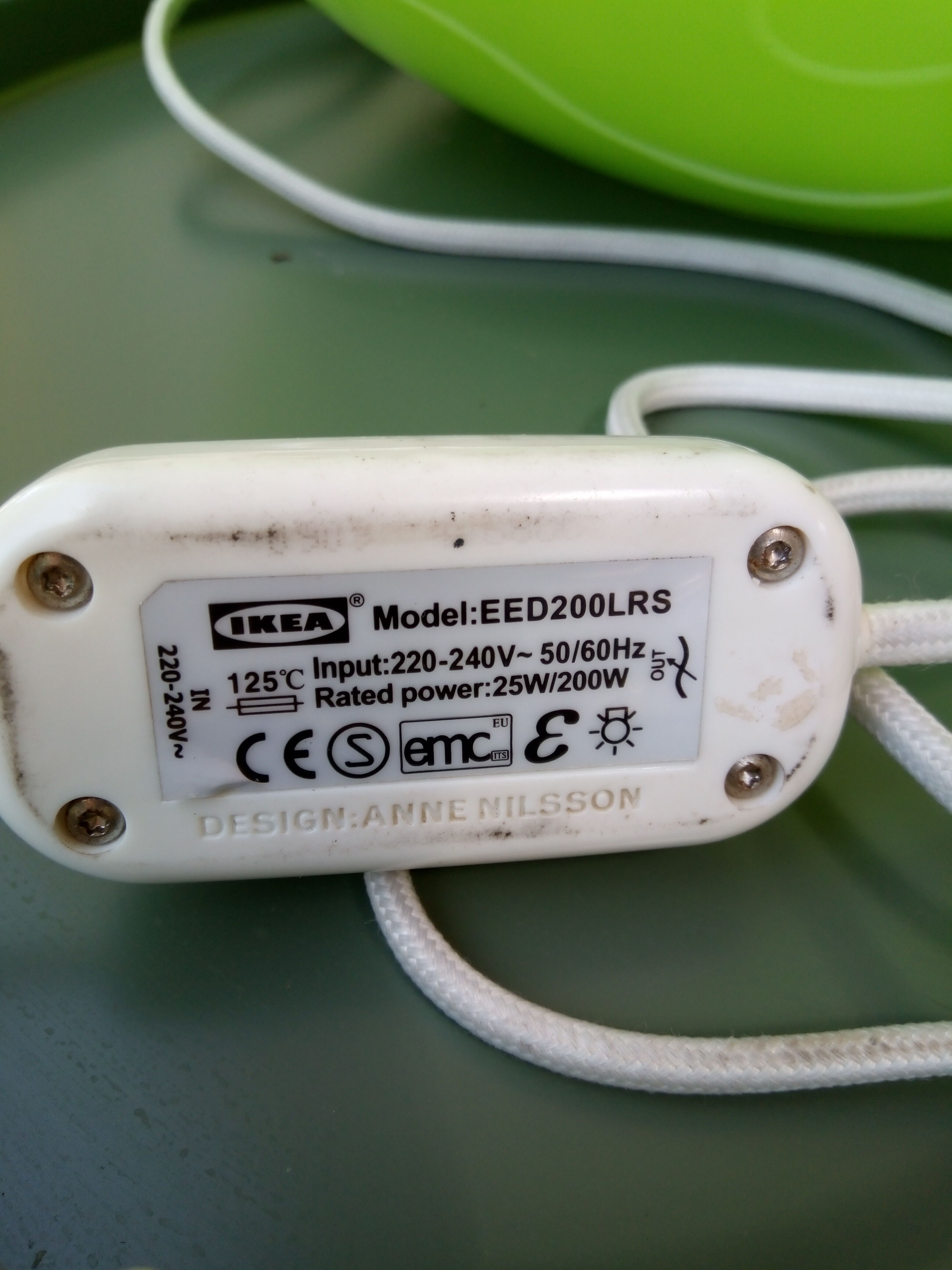 Anne Nilsson design coloured glass lamp