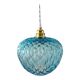 Vintage turquoise blue pendant lamp in electrified chiseled glass to nine