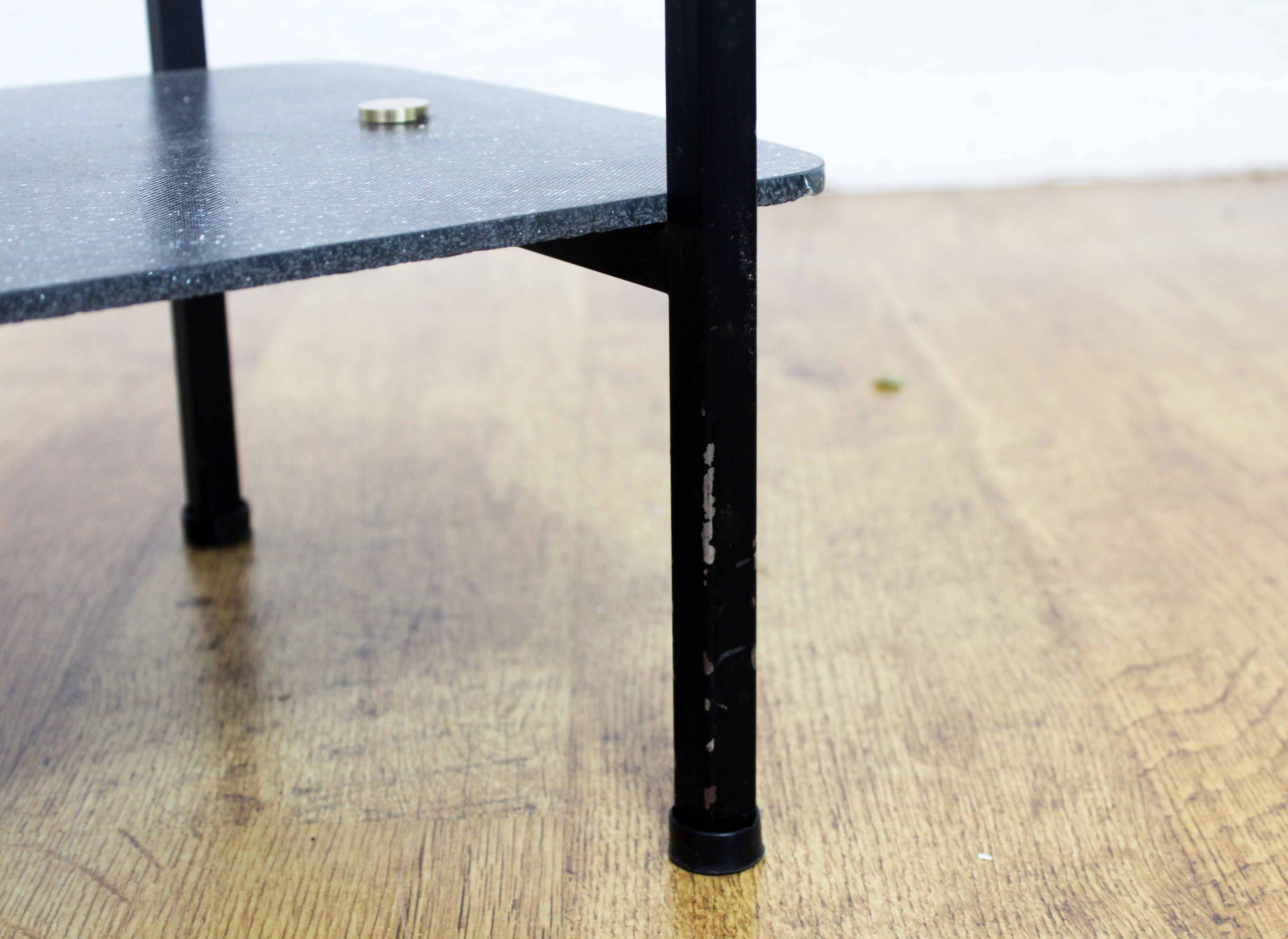 Vintage glass and metal coffee table 1970