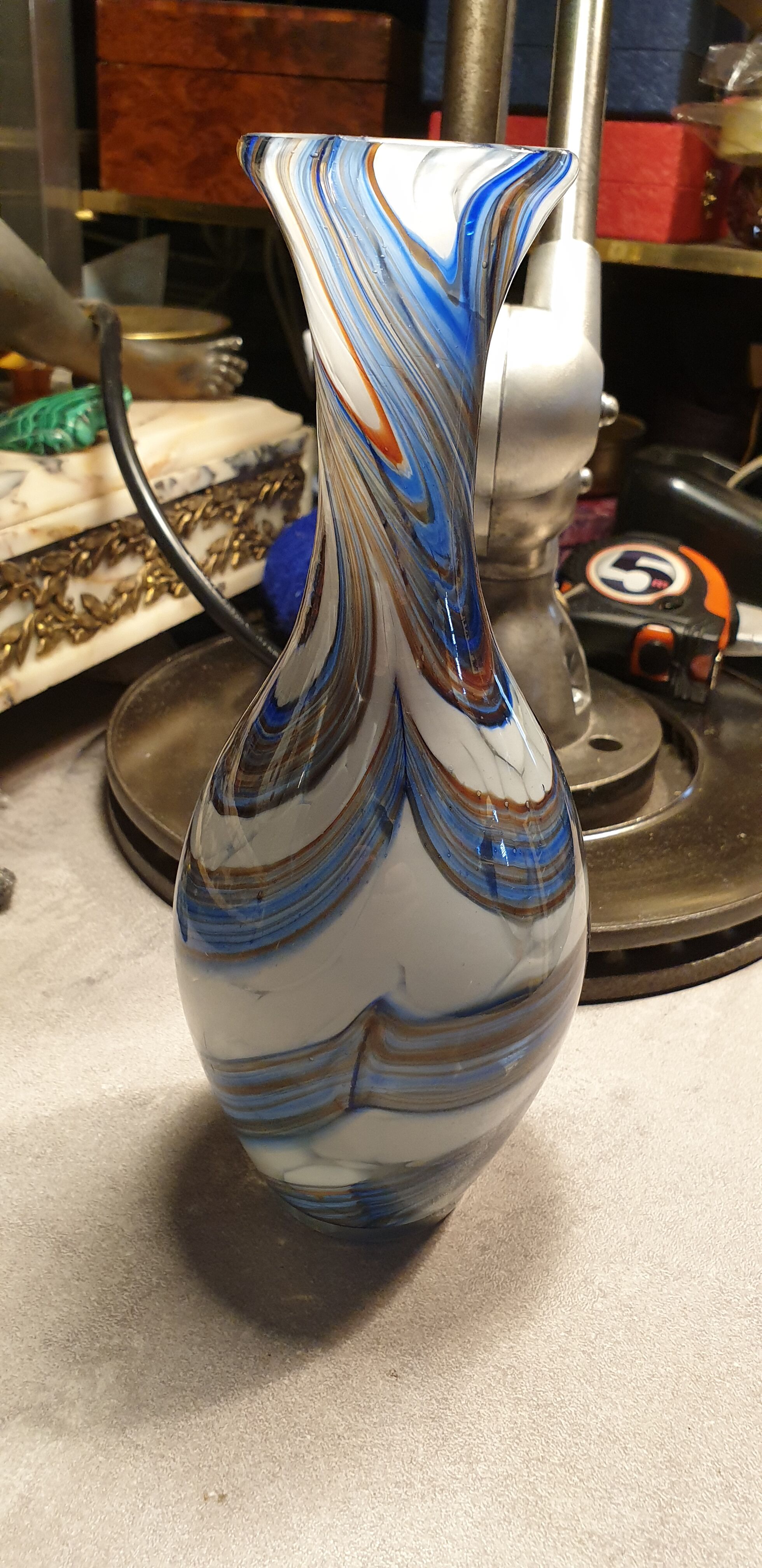 Vase blown to the cane