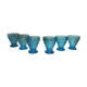 Lot de 6 verres bleus à facettes