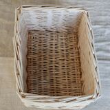 Vintage white wicker storage baskets