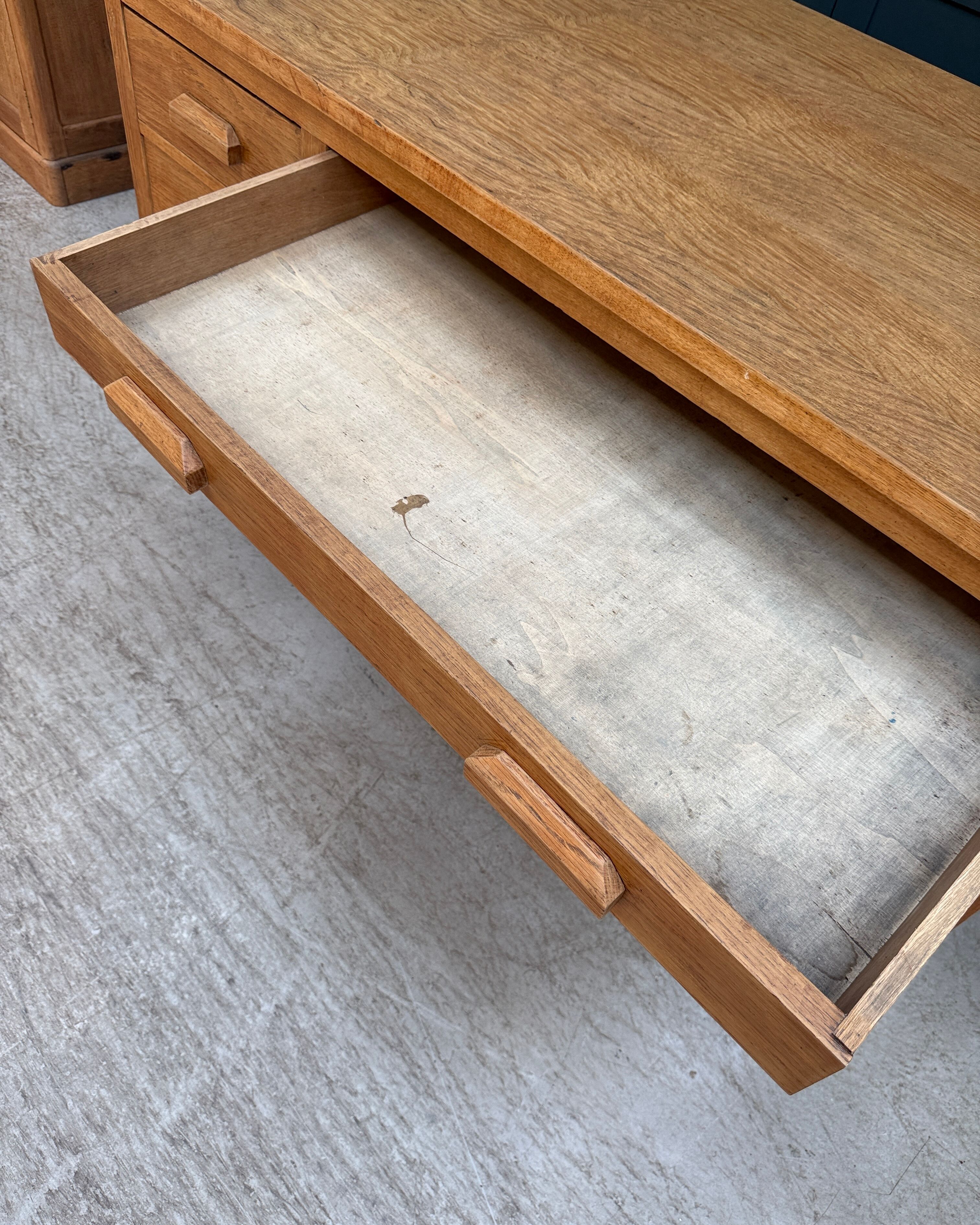 Renovated oak workbench island