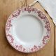 Dessert plate ironstone Sarreguemines U&C model Vichy red
