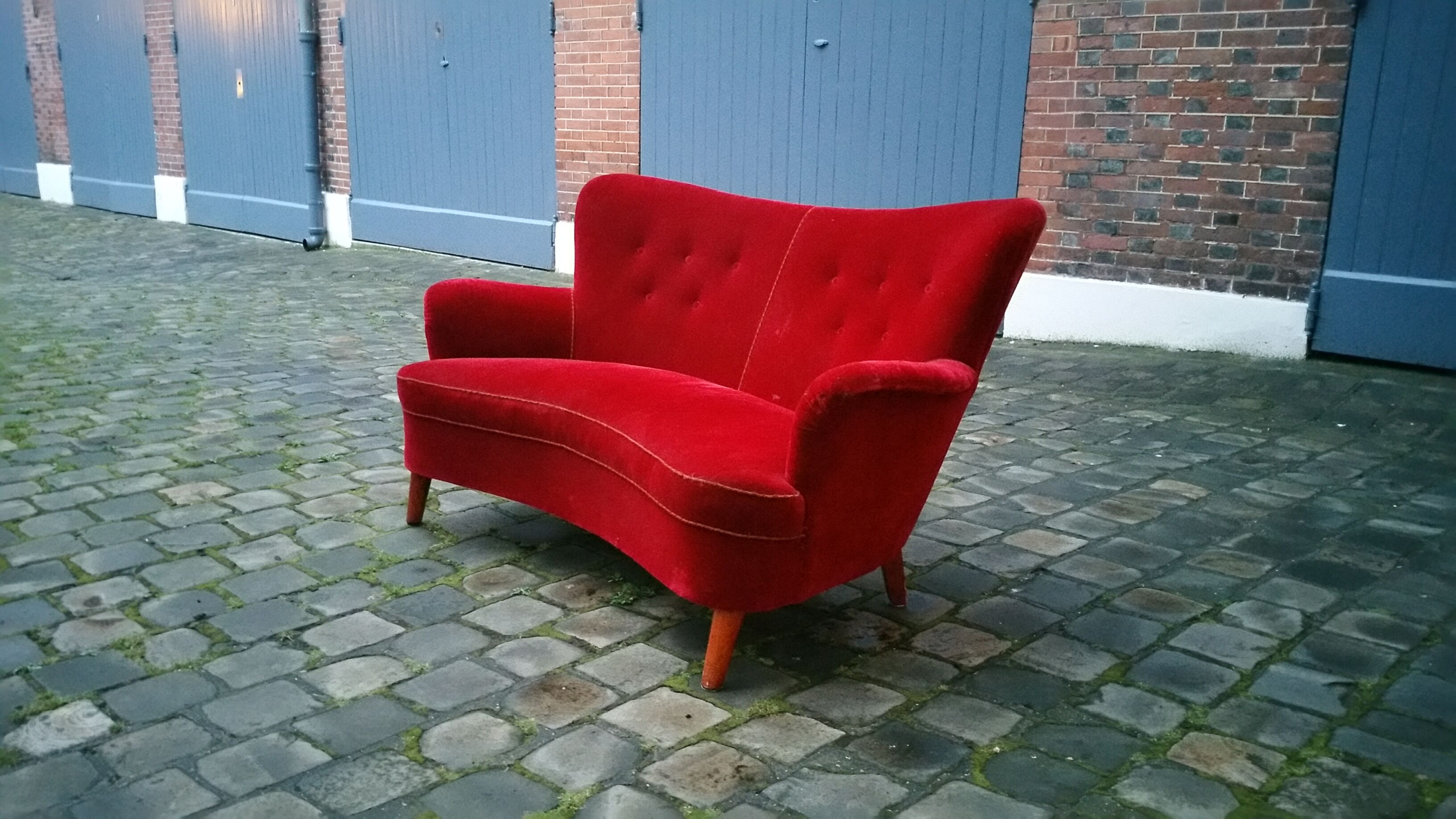 Vintage sofa Swedish year 40/50 wing arc curved Carl Malmsten