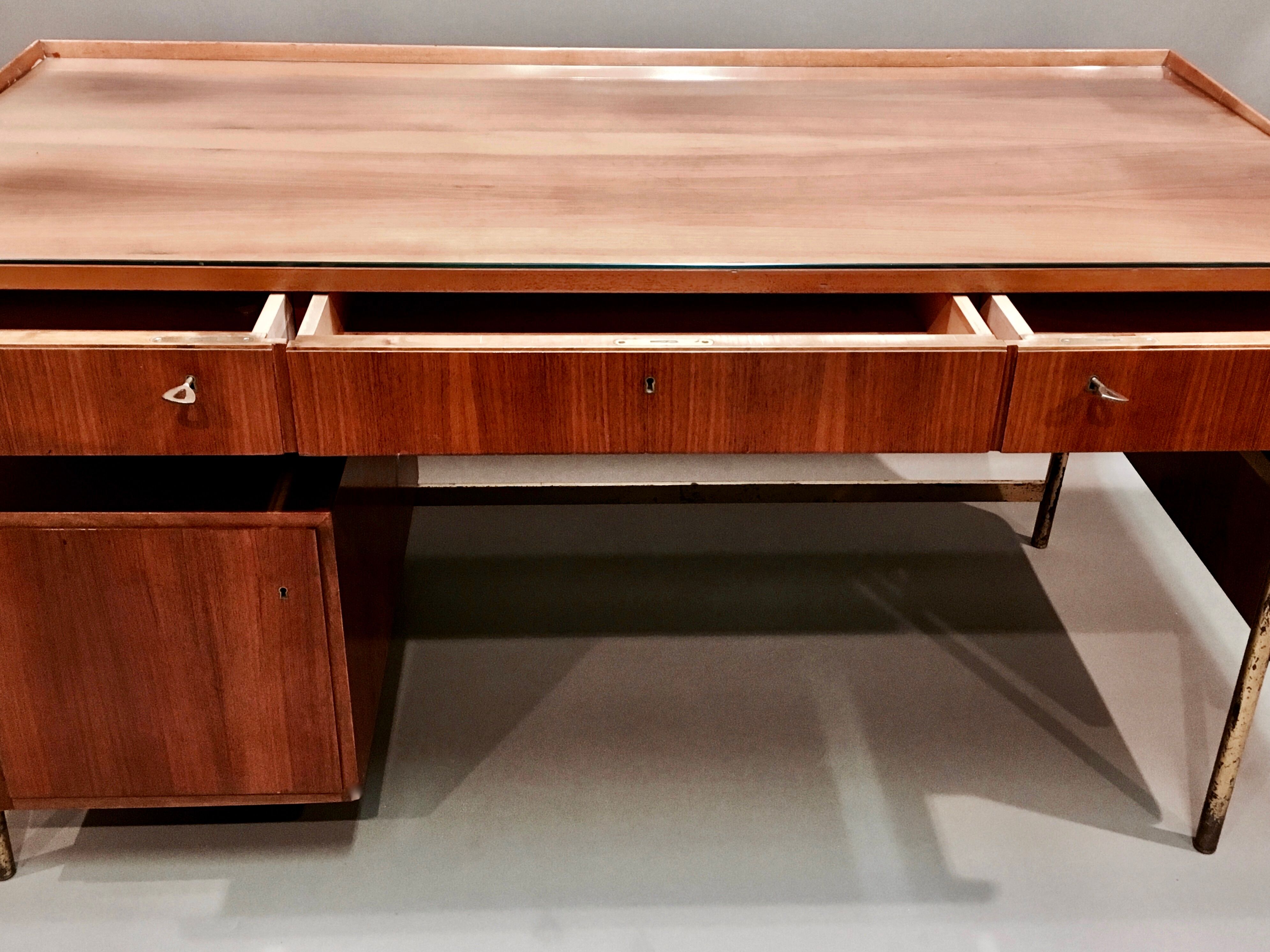 Modular desk rosewood and brass  1950