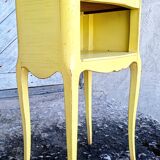 Bedside Louis XV patinated yellow and red