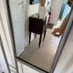 Vintage brushed aluminium coat rack from the 1950s.