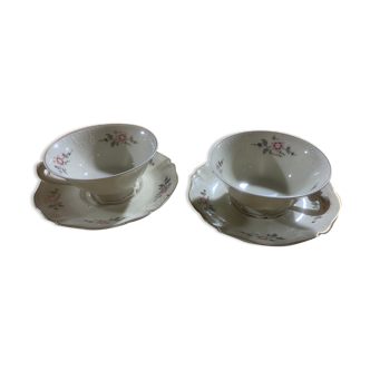 2  tasses ancienne fabrique royale limoges france