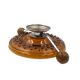 Art Deco large orange glass centerpiece / vide-poche, Italy 1940s