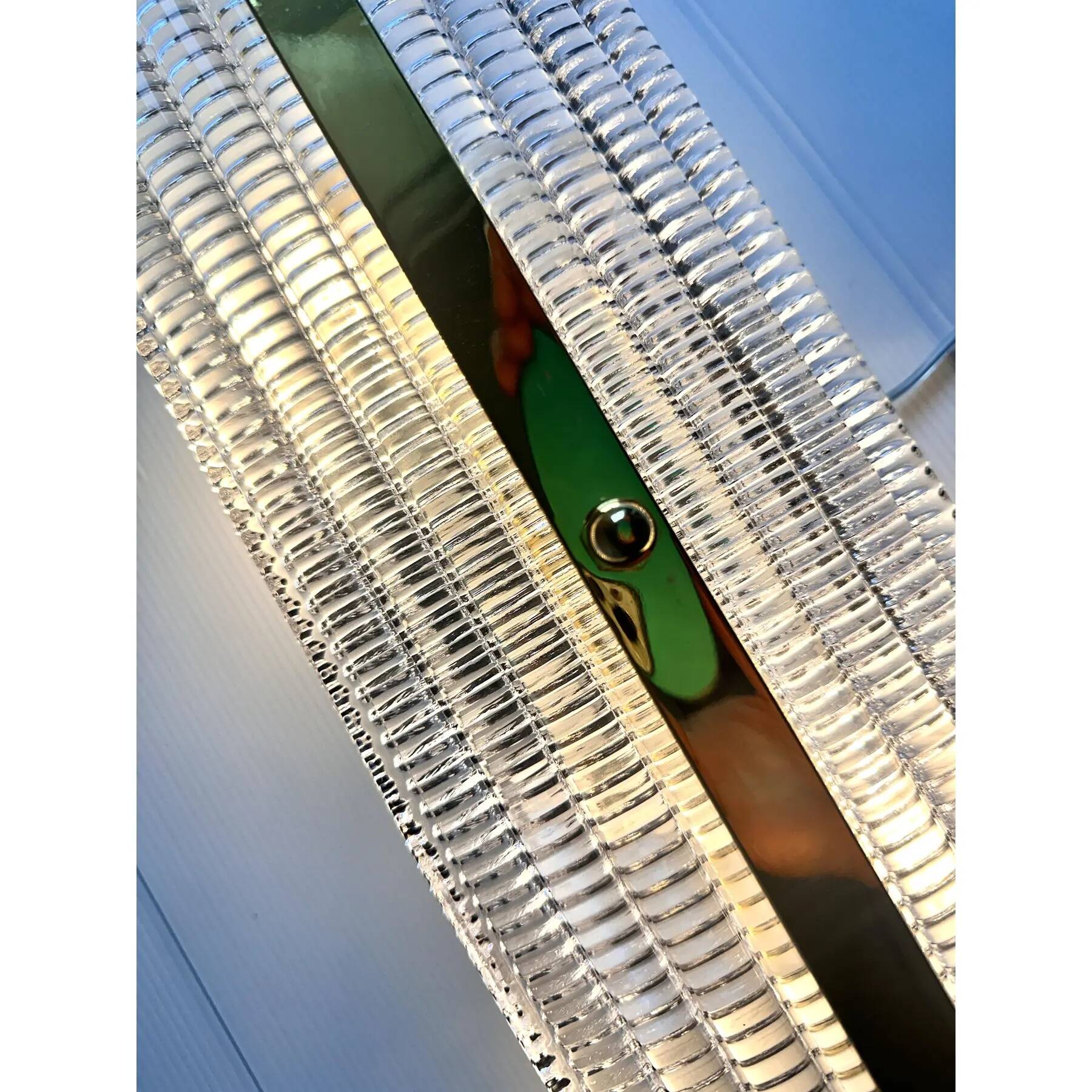 Modern Rectangular Murano Glass Wall Sconce Set with Chrome Finish