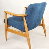 Vintage blue gfm 300-202 armchair by J.Kedziorek, 1970s
