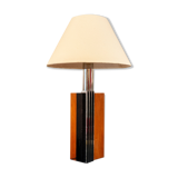 Table lamp in wood and steel Italy 70s