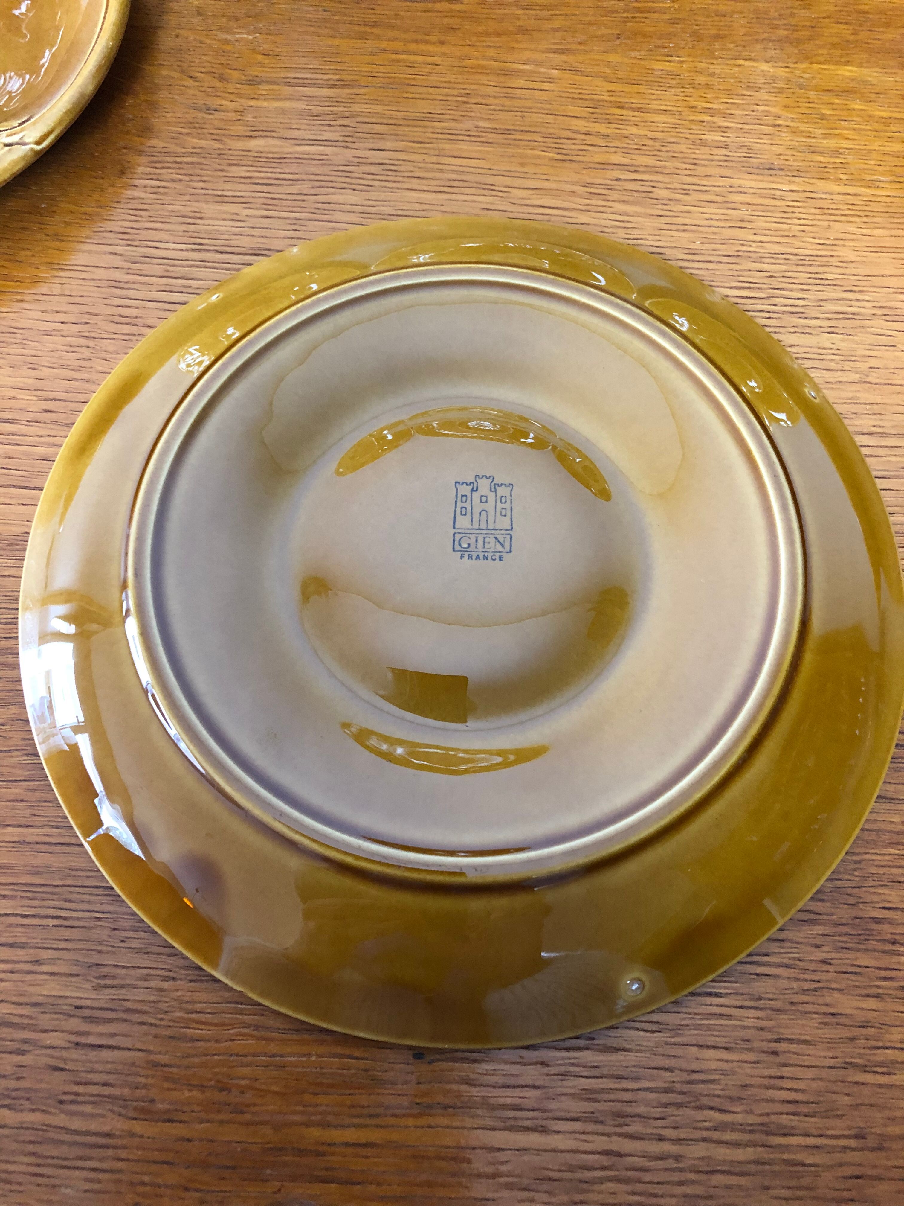 6 artichoke plates in Gien earthenware