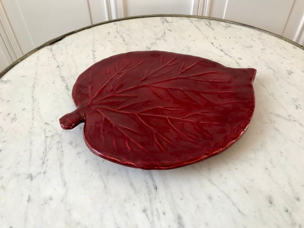 Ceramic sheet triflies burgundy 60s