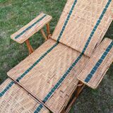 Long rattan chair - bamboo
