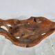 Large olive wood empty pocket, signed, 1966