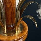 Vintage Murano glass chandelier and wood, Italy, 1970s